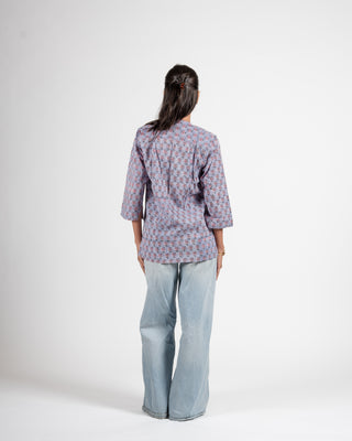 Hand block Printed Cotton Top lavender