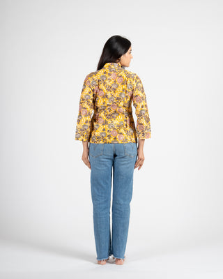 Musafir Hand Block Printed Wrap Top