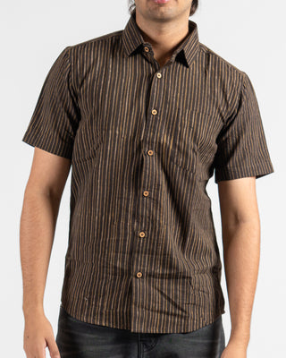 Shyai Dyed Hand Block Print Half Sleeve Shirt