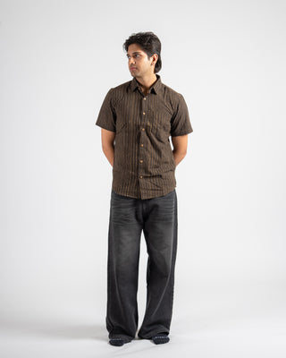 Shyai Dyed Hand Block Print Half Sleeve Shirt