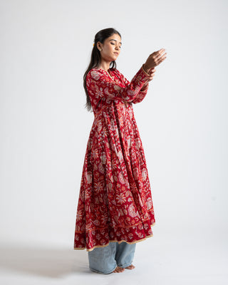 Hand Block Mugal Printed Dress
