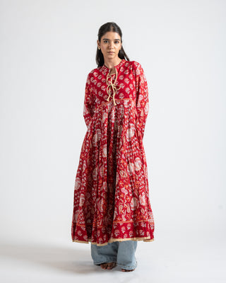 Hand Block Mugal Printed Dress