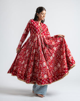 Hand Block Mugal Printed Dress