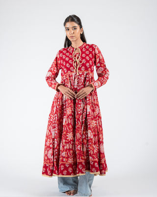 Hand Block Mugal Printed Dress