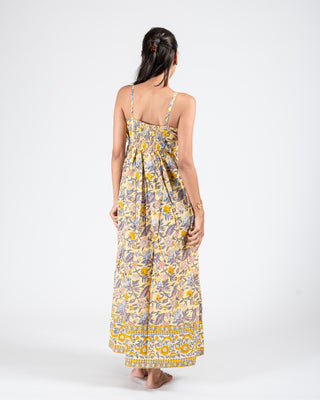 Hand Block Yellow new Printed Dress