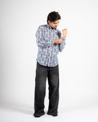 Floral Block Print Full Sleeve Shirt