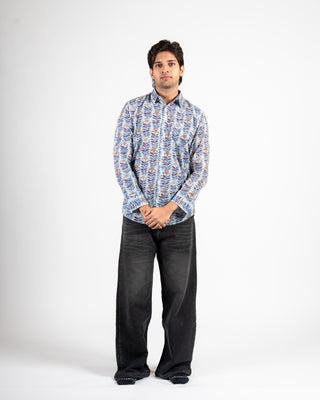Floral Block Print Full Sleeve Shirt