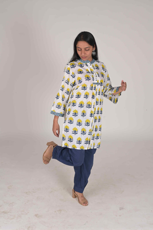 FULWARI KURTI YELLOW PRINT