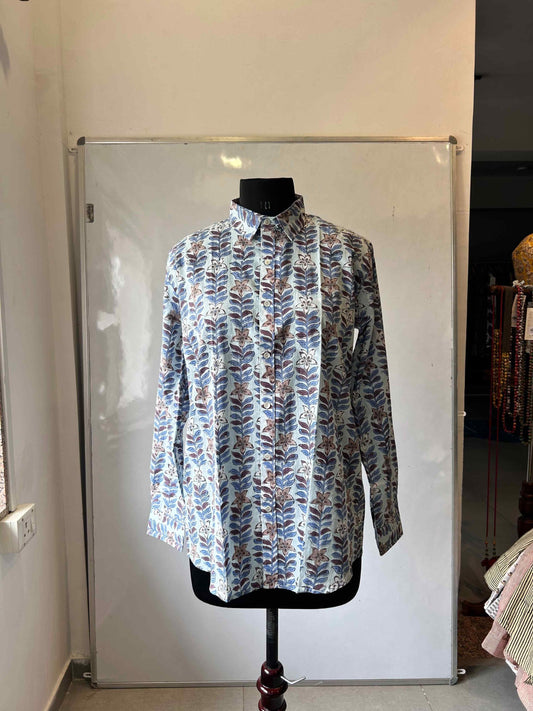 SHIRT FULL SLEEVE HANDBLOCKPRINT FLORAL