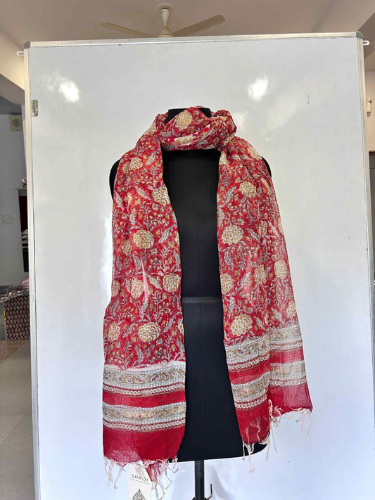 DUPATTA KOTADORIA RED PRINTED