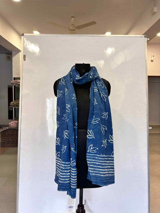 DUPATTA COTTON INDIGO WITH KANTHA WORK
